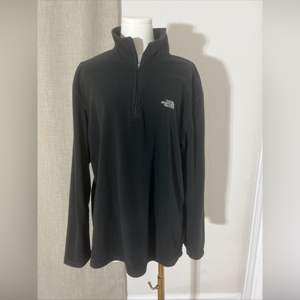 Men’s North Face TKA 100  1/4 Zip‎ Fleece Black Size Large